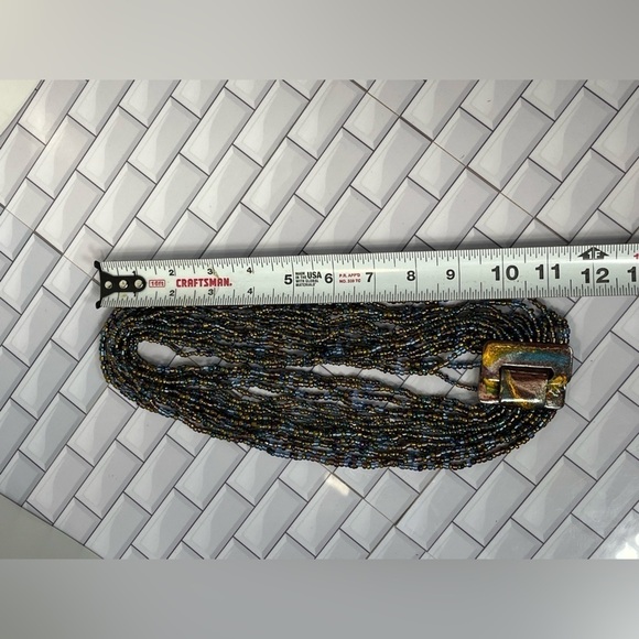 Multicolored Seed Bead Womens Artisan Made Drape Necklace Bohemian Bollywood - Picture 7 of 8